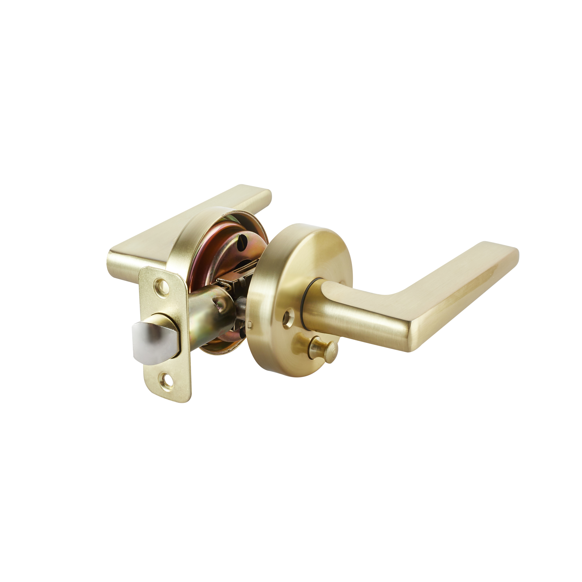 Sapphire Contra Collection Modern Satin Brass Privacy Door Handle — Grade 3, Bed/Bath, Model# LS-CON40-US4